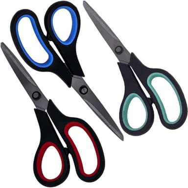Multipurpose Heavy Duty Scissors with Comfort Grip Handles and Ultra Sharp Blades Pack Of 3 At Checkout Haul Global - Amazon
