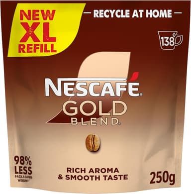 Nescafé Gold Blend XL Refill Coffee 250g (138 Cups) - S&S £5.70 / £5.10 - Amazon