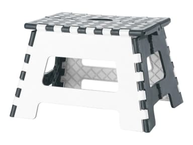 LIVARNO Grey & White / Blue Folding Step Stool - Lidl