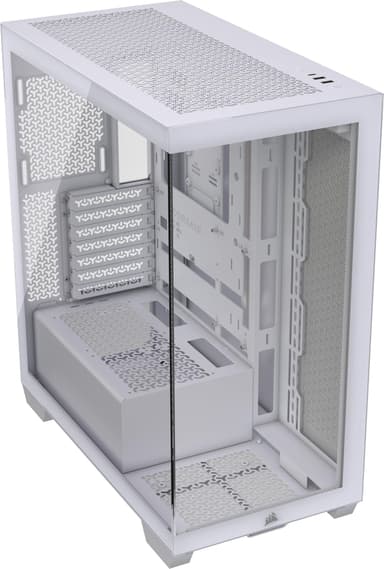 CORSAIR 3500X Mid-Tower ATX PC Case – Panoramic Tempered Glass – Reverse Connection Motherboard Compatible – No Fans Included – White - Amazon