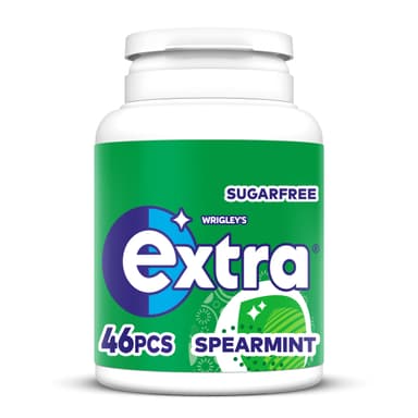 Wrigley's Extra Chewing Gum, Spearmint Flavour, 46 pieces, Sugar Free Chewing Gum Bottle with Xylitol - S&S £1.69 - Amazon