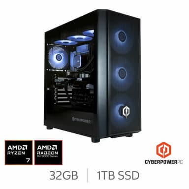 CyberPower AMD Ryzen 7 9700X, 32GB RAM, 1TB SSD, AMD Radeon RX 9070, Gaming Desktop PC or With Ryzen 7 9800X3D & Radeon RX 9070 XT £1599.99 - Costco