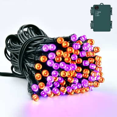 Dalugo Halloween Decoration Lights, 5M 50 LED Orange Purple Fairy Lights with Timer,IP65 Waterproof - Prime Price Sold by Dalugo / FBA - Amazon