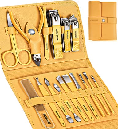Sumwitum 16pc Manicure & Pedicure Set, Stainless Steel Nail Care Kit with Leather Case for Men & Women, Sold by Sumwitum-UK / FBA - Amazon