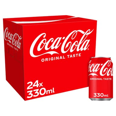 Coca-Cola Original Taste Soft Drink Cans, 24 x 330 mL With Voucher S&S £10.62 - Amazon