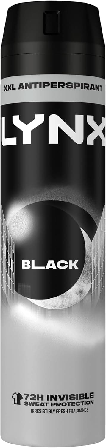 Lynx Black Anti-Perspirant Aerosol Men's Deodorant Spray 250ml (£2.82 / £2.53 with S&S) - Amazon