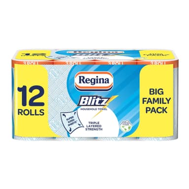 Regina Blitz, 12 Rolls of Household Towel, 3-Ply - Amazon