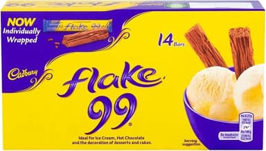 Cadbury Flake 99 Chocolate Bar, Individually Wrapped Flaky Milk Chocolate Bars, 14 × 8.25g - £1.82 / £1.63 S&S - Amazon