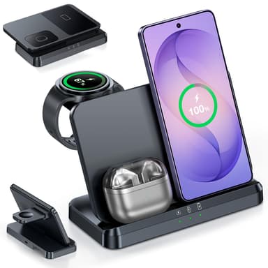 3 in 1 Wireless Charging Station for Galaxy S26 S25 S24, Z Fold Flip 7/6 Watch charger for Ultra 8/7/6, Foldable sold by Nicesi-EU /FBA - Amazon