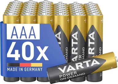 VARTA Power on demand AAA micro batteries (suitable for computer accessories, smart home devices or torches) pack of 40 - Amazon