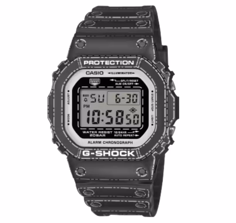 G-SHOCK DW-5600RGM-1 Origami Made in Japan Digital Watch, Black, Two Year Guarantee - Casio