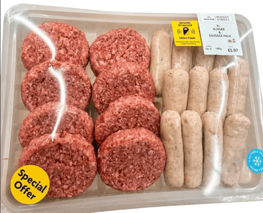 Morrisons XL Burger and Sausage Pack - 1.58kg (Further 20% Off For Steak Saturdays) - Morrisons