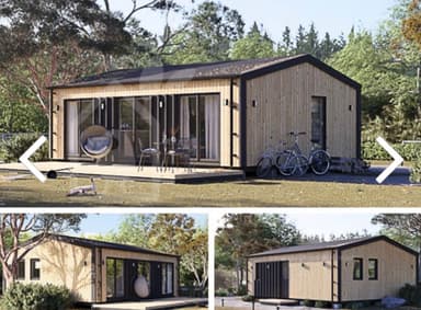 Granny Annexe ANGELA M (44 mm + Cladding + Insulation), 8.2x6.2 m (27'x 20), 50 m2 AVOID PLANNING PERMISSION - Quick Garden