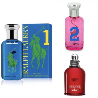 Ralph Lauren Big Pony Blue Eau de Toilette Spray 50ml Tester / Big Pony Pink 50ml Tester | Cacharel Amor Amor Eau de Toilette 100ml £16.18 - The Beauty Store