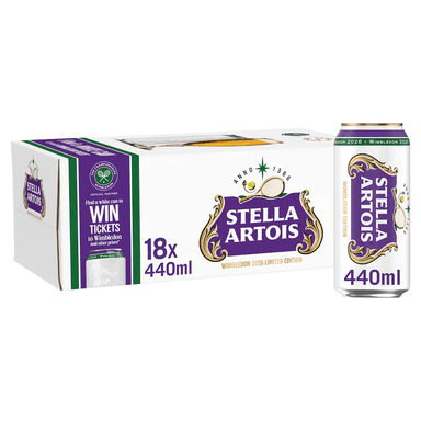 Stella Artois Premium Lager Beer 18 x 440ml Cans (Clubcard Price) - Tesco