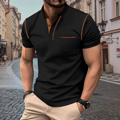 Men's Henley Summer Short Sleeve Lightweight T-Shirt with Pocket - Ships by and sold by Haul Global - Amazon