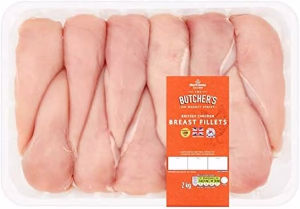 Morrisons British Chicken Breast Fillets, 2kg - Discount at Checkout (Sold By Morrisons) - Min Spend Required - Amazon
