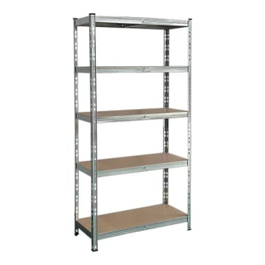 5 Shelf MDF & Steel Shelving Unit (H)1800mm (W)900mm (D)400mm - Free C&C Only - B&Q