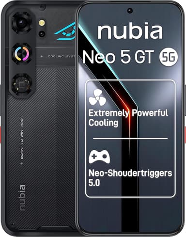 ZTE Nubia Neo 5 GT 5G, AI Gaming Smartphone, 8GB+256GB, Side Triggers, Built-in Physical Fan, 6.8" 1.5K 144Hz AMOLED 6210mAh - Joybuy
