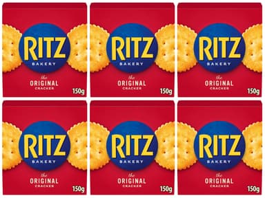 6 x Ritz Original Crackers, Classic Savoury Biscuits 150g (£3.70 /£3.10 on S&S) - Amazon