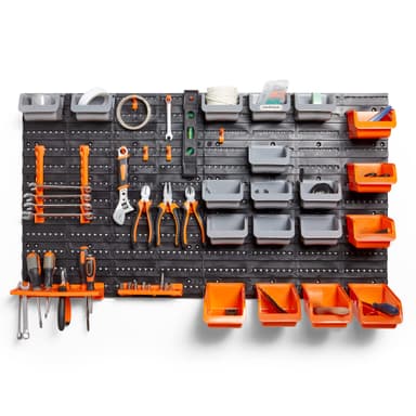 VonHaus 44 Piece Wall Mounted Pegboard Hook, Storage Bins and Panel Set - sold & FB VonHaus UK - Amazon