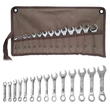 VORX Stubby Spanner Set 14 Pc, PRO Grade, Supplied in Heavy Canvas Storage Wallet - Sold by VORX / FBA - Amazon