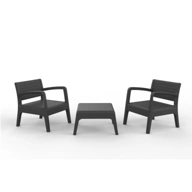 Shaf Miami Tete A Tete Bistro Set Graphite (instore - Walsall) - Morrisons