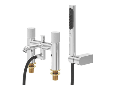 Swirl Gallen Chrome 228mm Deck Mounted Dual Control Manual Shower Mixer Tap (814KF) (Free C&C) - Screwfix
