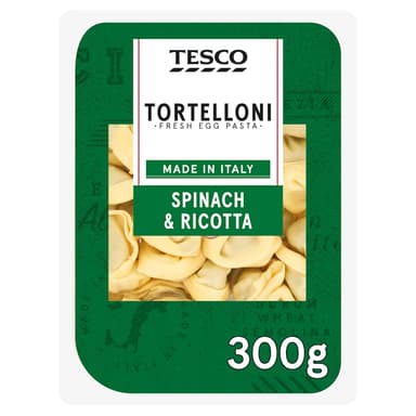 Tesco Fresh Tortelloni, 7 Varieties e.g. Cheese & Tomatoes/ Spinach & Ricotta/Four Cheeses - 300g (Clubcard Price) - Tesco
