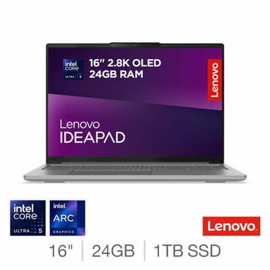 Lenovo IdeaPad Pro 5, Intel Core Ultra 5, 24GB RAM, 1TB SSD, 16 Inch OLED Laptop, 83JM0039UK - 2 year warranty, discount applied at checkout - Costco