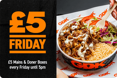 £5 Fridays on all Main Courses and Doner Boxes until 5pm & 2 for 1 on all Main Courses and Doner Boxes every Tuesday via app - German Doner Kebab