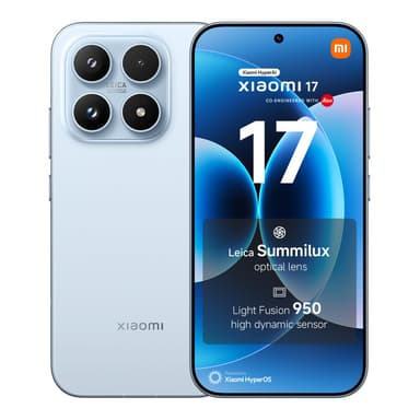 Xiaomi 17 Smartphone 12+512GB Ice Blue Leica Summilux Optical Lens | Light Fusion 950 Sensor, 6330mAh Battery, Snapdragon 8 Elite Gen 5 - Amazon