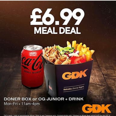 Doner Box or a OG Jr Kebab plus a Drink - German Doner Kebab