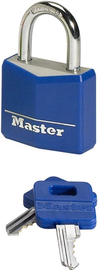 Master Lock 9131EURDCOL Small 52mm Key Padlock in Aluminium with Vinyl Cover, Assorted Colours - Amazon