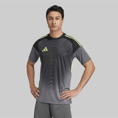 Adidas Mens Tiro 25 Competition Short Sleeve Goalkeeper Jersey Grey/Yellow - Various Sizes Available - MandM