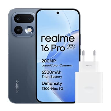 realme 16 Pro 5G Smartphone, 8GB+512GB, 144Hz AMOLED 6.78", 6500mAh, 200MP OIS, IP69K, 45W Fast Charge, (No Adapter） - Amazon