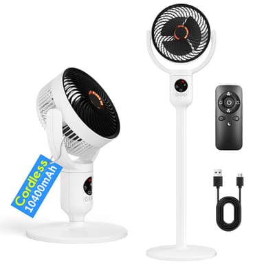 Lepwings Rechargeable 8" Pedestal Fan ( Del next week / 10400mAh / USB-C / Remote Control ) @BABYJIALEDS LIMITED/FBA - Amazon