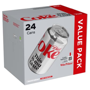 Diet Coke Soft Drink Cans, 24 X 330ml (£7.12/£6.37 S&S) - Amazon