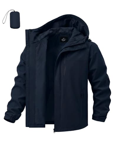 Xnova Mens Waterproof Jacket with Hood, Packable - all sizes and colors @ Mindfar-direct / FBA - Amazon
