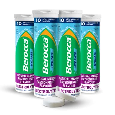 Berocca Hydrate Effervescent Tablets, Mango Passionfruit, 40 Tablets - Amazon