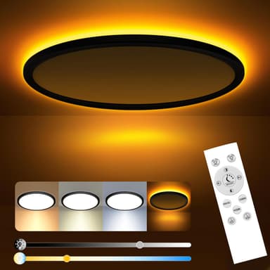 Slochi Dimmable Ceiling Light, 24W with Remote Control, 3000-6500K Color Changing, Nightlight 1800k, 29CM - Sold by Slochi-UK / FBA - Amazon