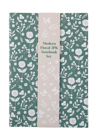 Pack of 3 Modern Floral Notebooks - Free C&C - The Range