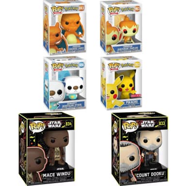 Funko POP! Games Pokémon 5.15 Inch Vinyl Figure Collection - 4 Pack £11 / Star Wars Mace Windu £3.50 /Count Dooku £4 - Free C&C - Argos