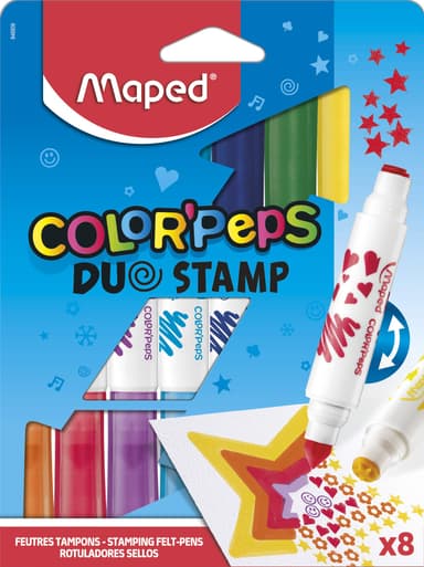Maped Color'Peps Duo Stamp Colouring Felt Pens with Stamps, 8 Colours - Amazon