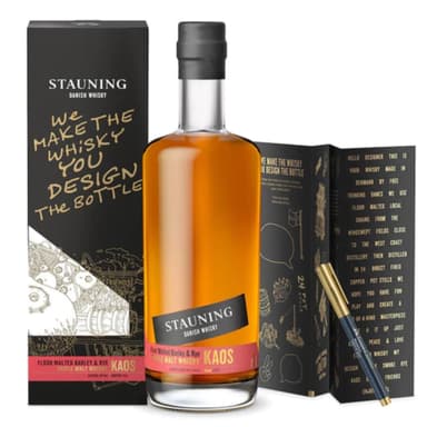 Stauning KAOS: Danish Triple Malt Whisky, 70cl, 46% ABV, Design Gift Box With Pen (Delayed Delivery) - Amazon