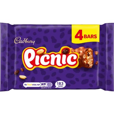 Cadbury Picnic Chocolate Bar 4 x 38 g (£1.27 S&S) - Amazon