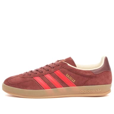 adidas Originals Gazelle Indoor Trainers Fox Brown, Red & Gum - Extra 10% Off Applied at Checkout - End Clothing