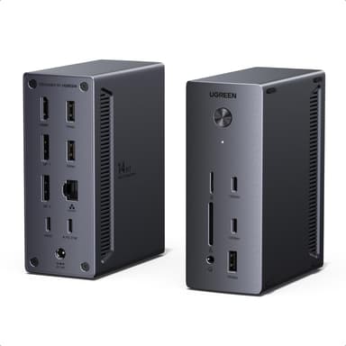 UGREEN 14-in-1 Laptop Docking Station with 140W power adaptor ( Triple 4K / 100W Max PD / 27W Max USB-C / Ethernet ) w/voucher @UGREEN/FBA - Amazon