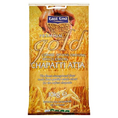 East End Premium Gold Stone Ground Wholemeal Chapatti Atta Flour - 10kg - Instore White Heart Lane, Chelmsford - Sainsbury's