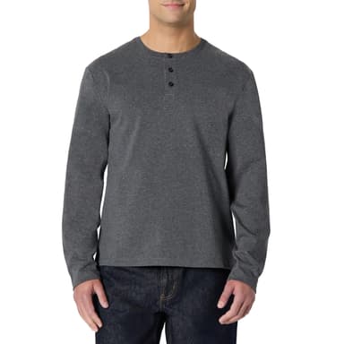 Amazon Essentials Men's Long-Sleeve 100% Cotton Henley Shirt - Amazon